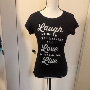 Wound Up Black Tee with Motivational Print